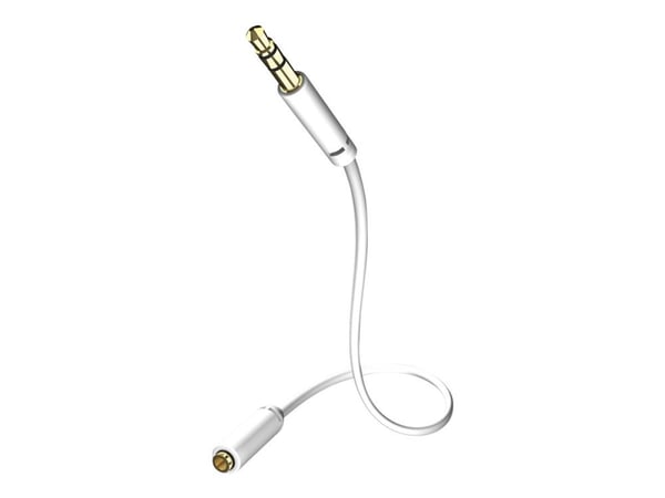 in-akustik Star MP3 Audio Cable - Ljudförlängningskabel - mini-phone stereo 3.5 mm hona till mini-phone stereo 3.5 mm hane - 5 m - skärmad - vit