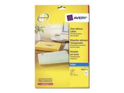 Avery J8563-25, Läpinäkyvä, A4, Polyesteri, 99,1 mm, 38,1 mm, 350 kpl