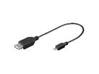 MicroConnect - USB-kaapeli - Micro-USB Type B (han) til USB (hun) - USB 2.0 OTG - 20 cm