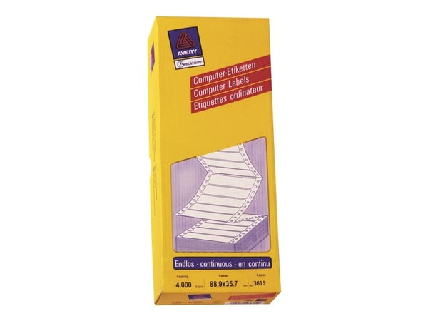 Etiket Averry 3615 Computer-line 1-banet, 88,9x35,7mm - (4000 stk.)