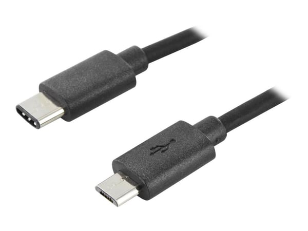 ASSMANN - USB-kabel - mikro-USB typ B (hane) till USB-C (hane) - USB 2.0 - 1.8 m - formpressad - svart