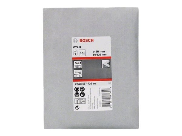 Bosch CYL-3 - Bor - for betong, murverk, kalkstein, stein, kunstig stein - 10 mm - lengde: 120 mm (en pakke 10)