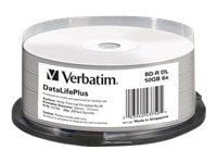 Verbatim DataLifePlus - 25 x BD-R - 50 GB 6x - hvit - bred termisk utskrivbar overflate - spindel