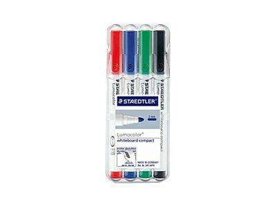 Marker Staedtler Lumocolor® 341 WP4 Compact 1-2 mm med 4 stk. ass. farver i etui