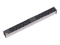 Bachmann 333.830, Perus, 1U, Musta, Harmaa, 12 AC-pistorasia(a), C13 liitin, 230 V