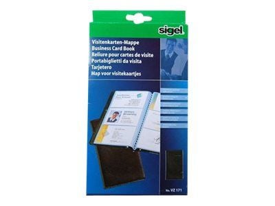 Sigel VZ171, plast, svart, 120 kort, 90 x 58 mm, 192 mm, 110 mm