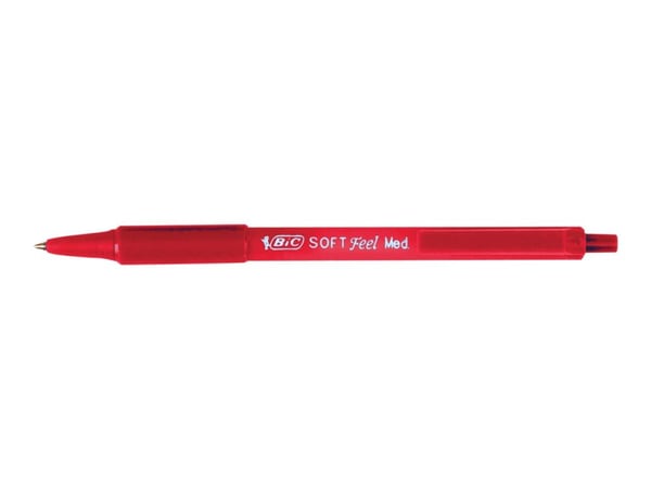 BIC Soft Feel clic - Kulepenn - rød - 1 mm - medium - retraktil (en pakke 12)