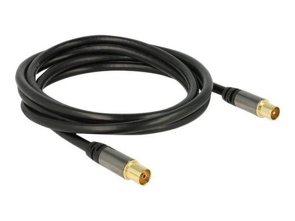 Delock - Antennekabel - UHF-kontakt hunn til UHF-kontakt hann - 2 m - koaksial - svart