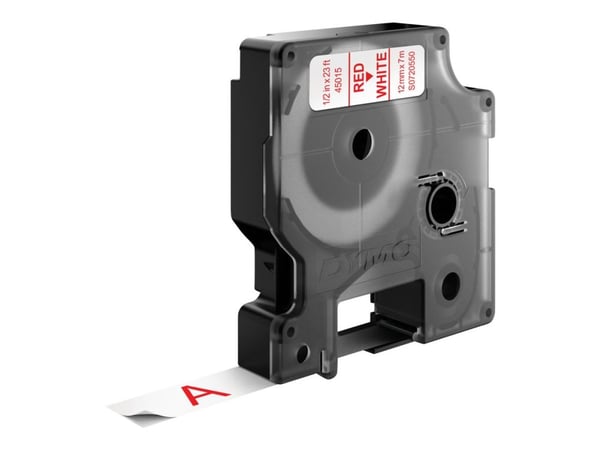 DYMO D1 - vakiopolyesteritarrat - Punainen valkoisella -12mm x 7m, Punainen valkoisella, Polyesteri, Belgia, -18 - 90 °C, DYMO, LabelManager, Label...