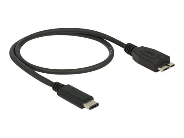 Delock - USB-kabel - Micro-USB Type B (hann) til USB-C (hann) - USB 3.1 Gen 2 - 50 cm - svart