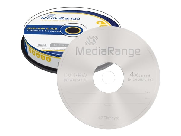MediaRange - 10 x DVD+RW - 4.7 GB (120 min) 4x - spindel