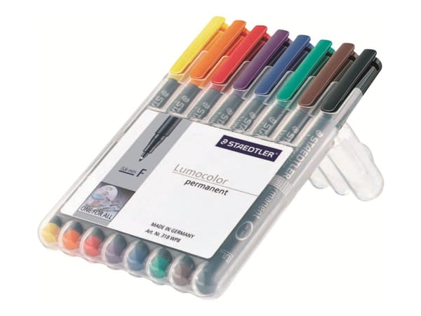 STAEDTLER Lumocolor - Fibertuppenn - permanent - assorterte farger - 1 mm - medium (en pakke 8)
