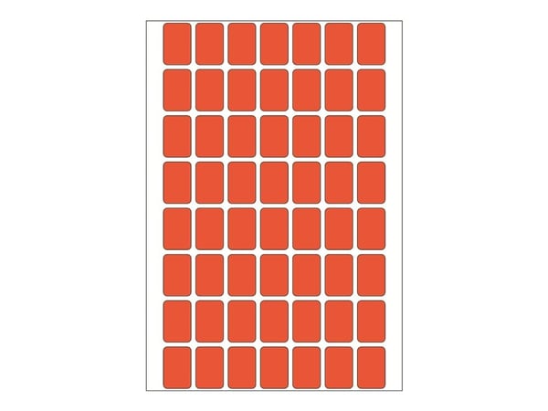 HERMA - Permanet adhesiv - rød - 12 x 18 mm 1792 etikett(er) (32 ark x 56) merkelapper
