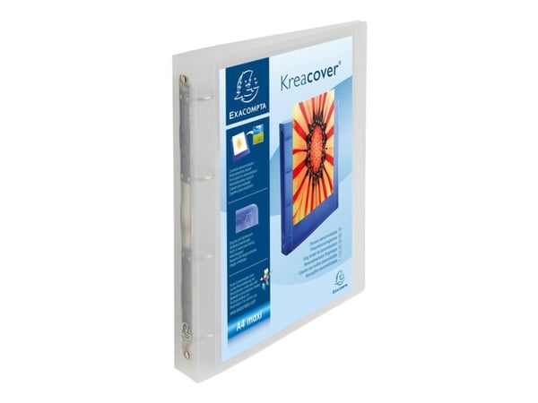 Exacompta Kreacover Chromaline - Ringperm - bokryggbredde: 40 mm - for A4 Maxi - kapasitet: 225 ark - translucent hvit