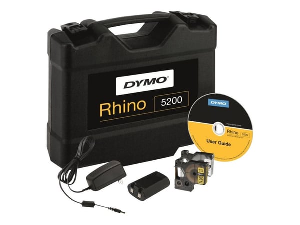 DYMO Rhino 5200 - Hard Case Kit - etikettmaker - S/H - Rull (1,9 cm) - kutter - gul