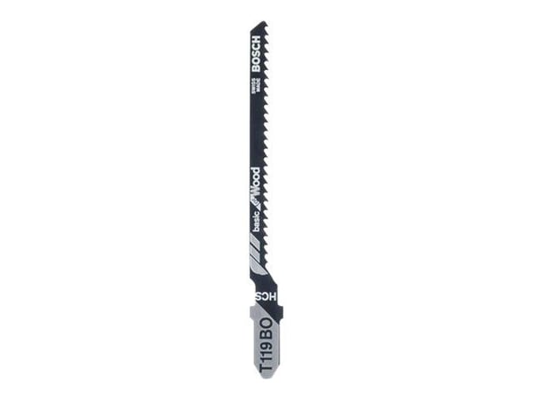 Bosch Basic for Wood T 119 BO - Sagblad - for bløtt tre, kryssfinér, kartong, fiberplate - 5 deler - lengde: 83 mm