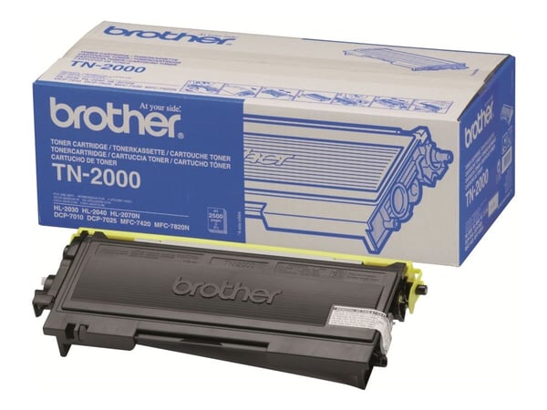 Brother TN2000 - Svart - original - tonerpatron - for Brother DCP-7010, DCP-7010L, DCP-7025, MFC-7225n, MFC-7420, MFC-7820N; FAX-2820, 2825
