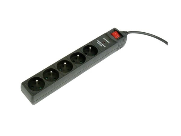 Gembird EnerGenie SPF5-C-5 - Strømstødsbeskytter - AC 250 V - output-stikforbindelser: 5 - sort