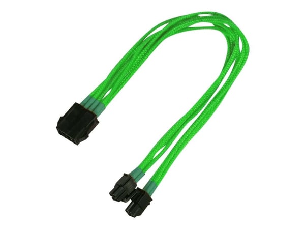Nanoxia - Strømforlengelseskabel - 8-pins EPS12V (4+4) (hann) til 8-pins EPS12V (hunn) - 30 cm - neongrønt