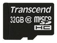 Transcend - Flash-muistikortti (microSDHC-SD-sovitin sisältyy) - 32 GB - Luokka 10 - microSDHC - microSDHC