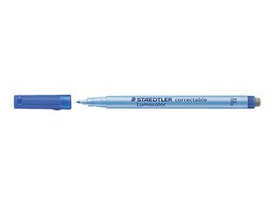 STAEDTLER Lumocolor correctable - Markør - ikke-permanent - for transparenter, whiteboard, film - blå - 0.6 mm - fin - med viskelær