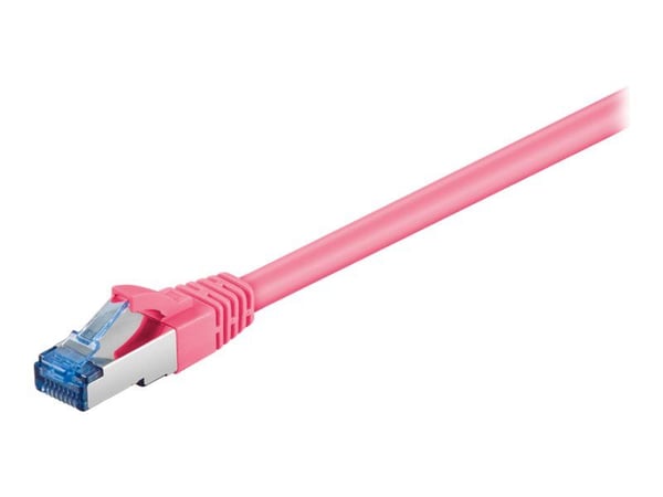 goobay - Koblingskabel - RJ-45 (hann) til RJ-45 (hann) - 1 m - SFTP, PiMF - CAT 6a - halogenfri, formstøpt, uten hindringer - magenta