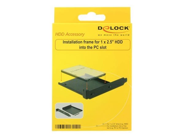 Delock - Monteringsramme for PCI-spors harddiskstasjon - kapasitet: 1 harddiskstasjon (2,5") - svart