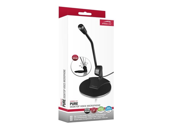 SPEEDLINK SL-8702-BK PURE Desktop Voice Microphone - Mikrofon - svart