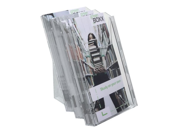 DURABLE COMBIBOXX SET L - Bokhållare - väggmonterbar, skrivbord - 3 utrymmen - för 1/3 A4 - transparent