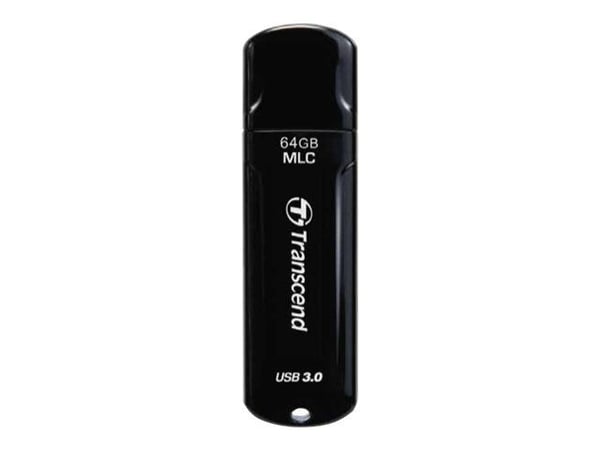 Transcend JetFlash Endurance Series 750 - USB-flashstasjon - 64 GB - USB 3.0 - pianosvart