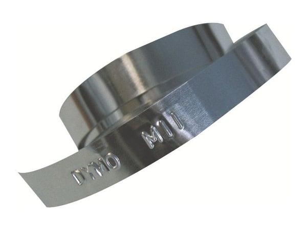 DYMO IND Embossing Aluminum Labels 1/2" - Aluminium - selv-adhesiv - Rull (12 mm x 3,65 m) 1 kassett(er) merketape - for DYMO M1011