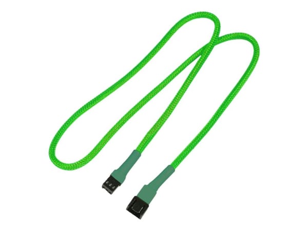 Nanoxia - Jatkojohto tuulettimen virransyötölle - 3-pinninen Molex (naaras) 3-pinniseen Molex (uros) - 60 cm - neonvihreä