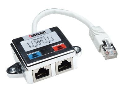 Intellinet 2-Port Modular Distributor, Cat5e, FTP, allows two RJ45 ports to share one Cat5e network cable - Nettverksplitter - RJ-45 (hann) til RJ-...