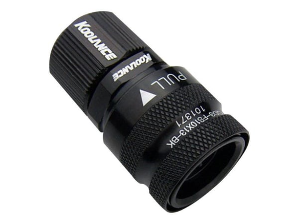 Koolance QD3 Female Quick Disconnect No-Spill Coupling, Compression for 10mm x 13mm (3/8in x 1/2in) - Kobler for væskekjølesystem - svart