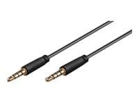 MicroConnect - Lydkabel - 4-polsminijakk hann til 4-polsminijakk hann - 50 cm - svart
