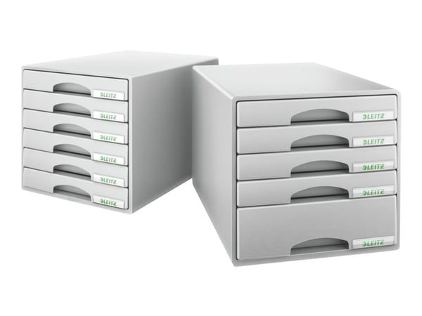 Skuffekabinet Leitz Plus m/6 skuffer grå