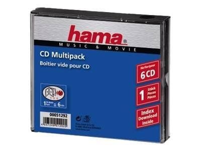 Hama CD Multipack - Fodral för arkiverings-CD - kapacitet: 6 CD - svart, transparent