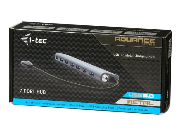 i-Tec USB 3.0 Metal Charging HUB - Hub - 7 x SuperSpeed USB 3.0 - stasjonær