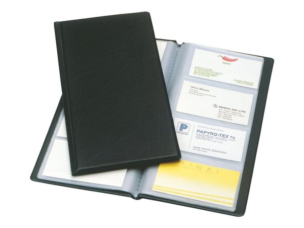 Esselte - Visittkortbok - for 60 x 95 mm - kapasitet: 128 kort - svart