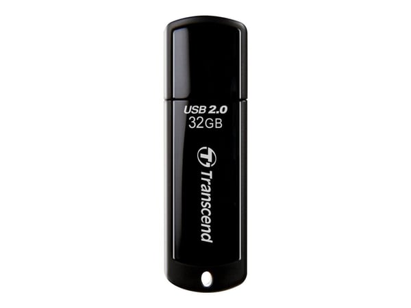 Transcend JetFlash 350, 32 GB, USB A-tyyppi, 2.0, Suojus, 8,5 g, Musta
