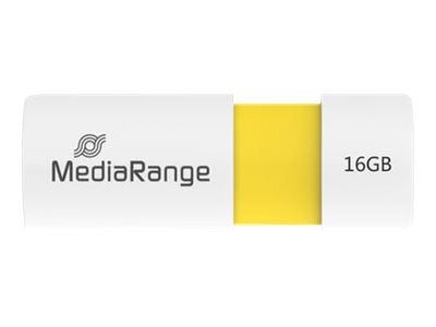 MediaRange - USB flash-enhet - 16 GB - USB 2.0 - vit, gul