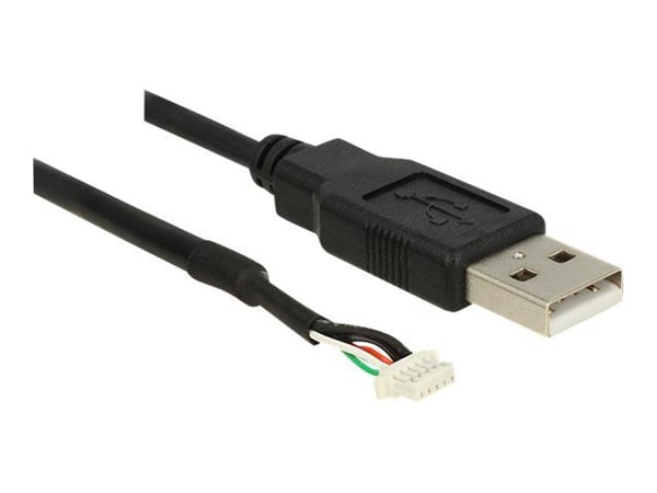 Delock camera plug V5 - Intern-til-ekstern USB-adapter - 5-pins terminalblokk (P) til USB (hann) - 1.5 m - svart - for P/N: 96367, 96368, 96369, 96...