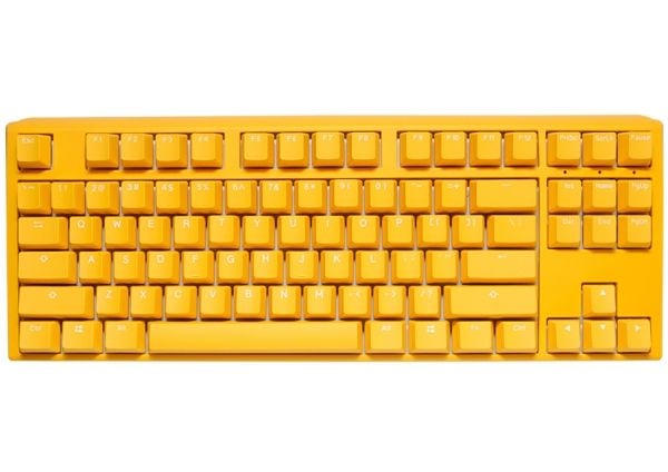 Ducky One 3 TKL, Koblet med ledninger (ikke trådløs), USB, Mekanisk nøkkelbryter, QWERTY, RGB LED, Gult