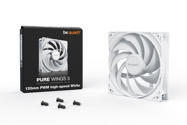 be quiet! Pure Wings 3 - Kabinettvifte - PWM-høyhastighet - 120 mm - hvit