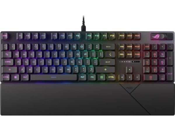 ASUS ROG Strix Scope II RX - Tastatur - 100% - full størrelse - bakgrunnsbelyst - USB - tastkontakt: ROG RX RED optisk mekanisk - sort
