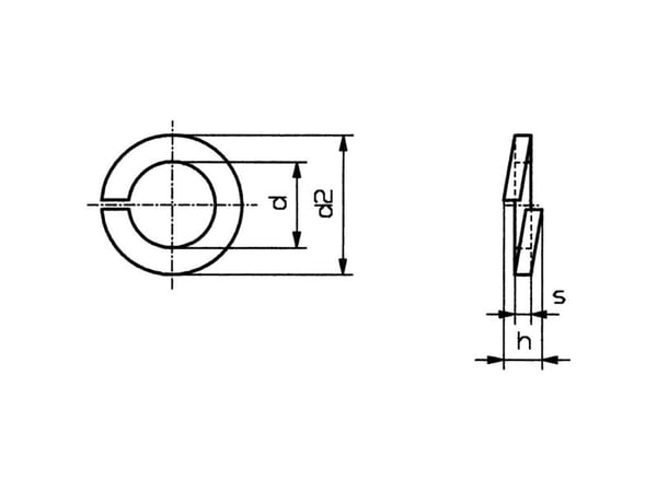 TOOLCRAFT B2 D127-A2K 194685 Fjäderbrickor Invändig diameter: 2,1 mm M2 DIN 127 Fjäderstål A2 100 st