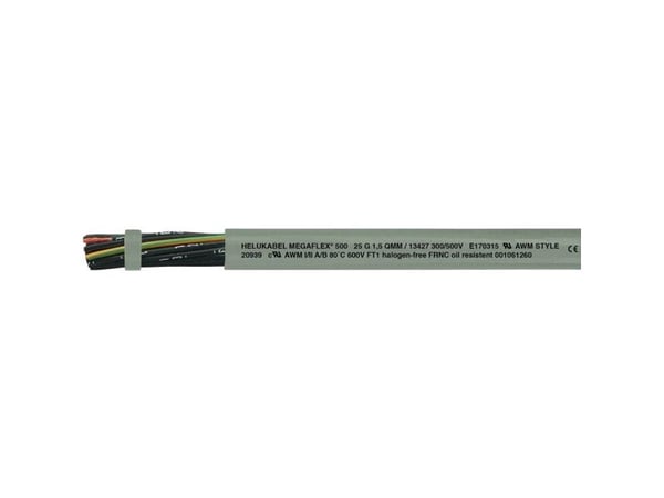 Helukabel MEGAFLEX® 500 Ohjauskaapeli 3 x 0,50 mm² Harmaa 13346-500 500 m