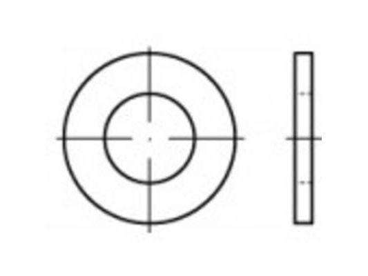 Toolcraft 105401, Flat skive, Stål, Rustfritt stål, Rund, 0,5 mm, 3,7 mm