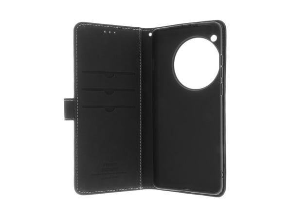 Insmat Exclusive - Lommebok for mobiltelefon - ekte skinn, kartong+papir, termoplast-polyuretan (TPU), bomullssting - for OnePlus 12
