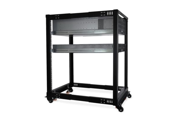 Alphacool ES 19" Open Frame Server Rack 18U säädettävä syvyys (13737)